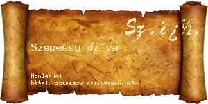 Szepessy Éva névjegykártya