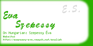 eva szepessy business card